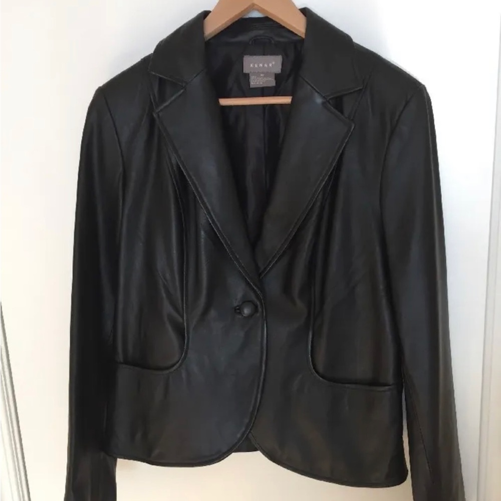Vintage Women's Black Lamb Leather Kenar Jacket Size 10